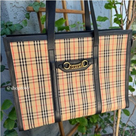 Burberry Large Link Zip 1983 Check Tote - Picture 2 of 14